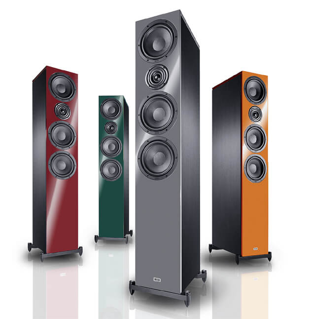 De Aurora Colors van speakers in een kleurrijk -
