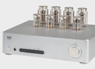 Elac Tube 100 versterker uitgerust met acht buizen. Elac Tube 100